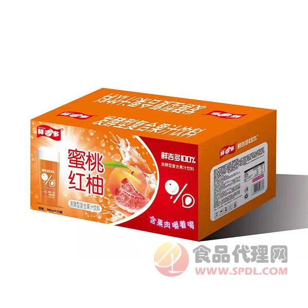 鲜吉多蜜桃红柚发酵复合果汁饮料380mLX15瓶