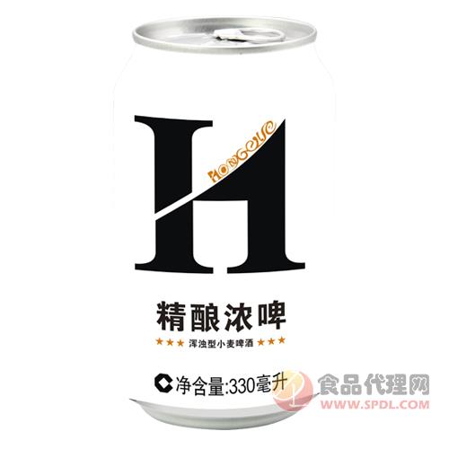 弘日精酿浓啤（浑浊型小麦啤酒）白罐中文版300ml