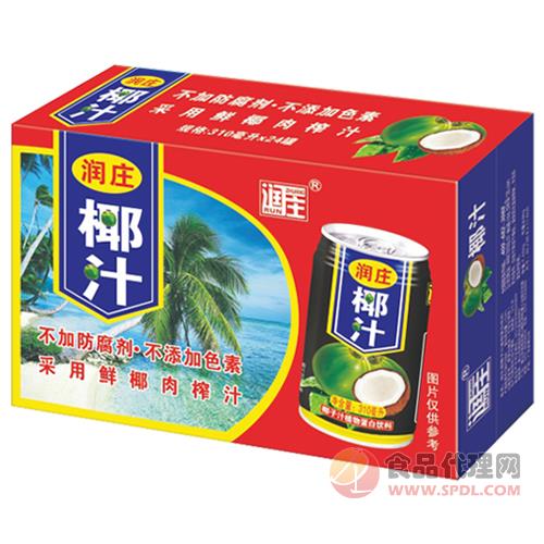 润庄椰汁植物蛋白饮料黑罐310mlx24罐
