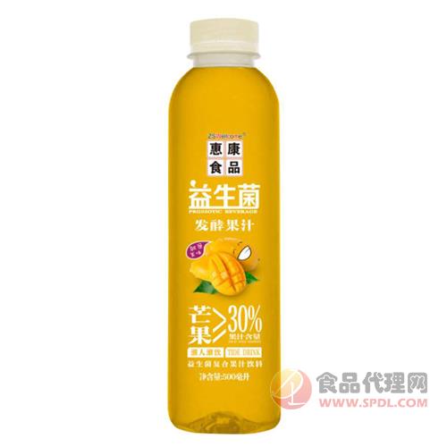 惠康食品芒果汁益生菌复合果汁饮料500ml