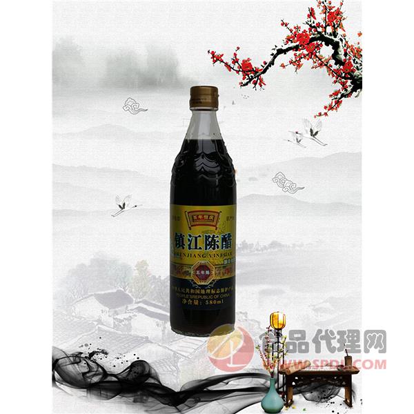 百年恒庆镇江陈醋五年陈鱼鳞纹瓶580ml×12瓶