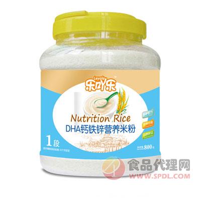 乐吖乐DHA钙铁锌营养米粉1段800g
