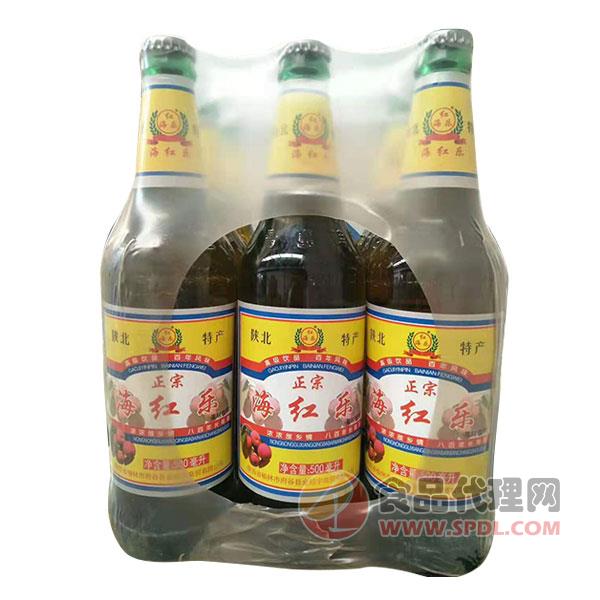 海红乐果味啤酒500mlx6瓶