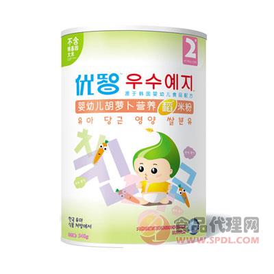 韩国优智婴幼儿胡萝卜营养稻米粉罐装