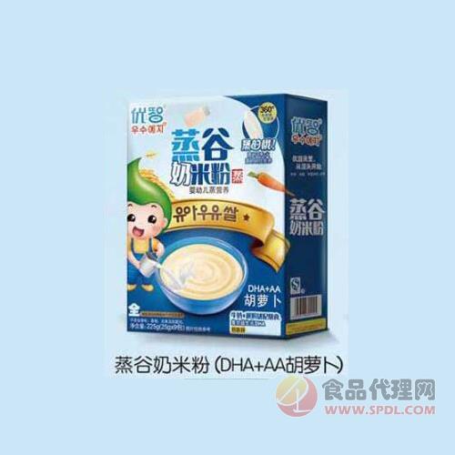 优智DHA+AA胡萝卜蒸谷奶米粉225g