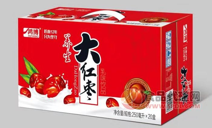 鸿博大红枣牛奶250ml*20盒