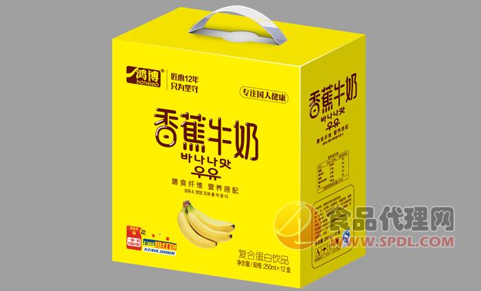 山东鸿博 香蕉牛奶250ml1*6盒