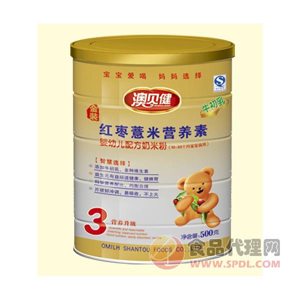 澳贝健红枣薏米营养素奶米粉3段500g