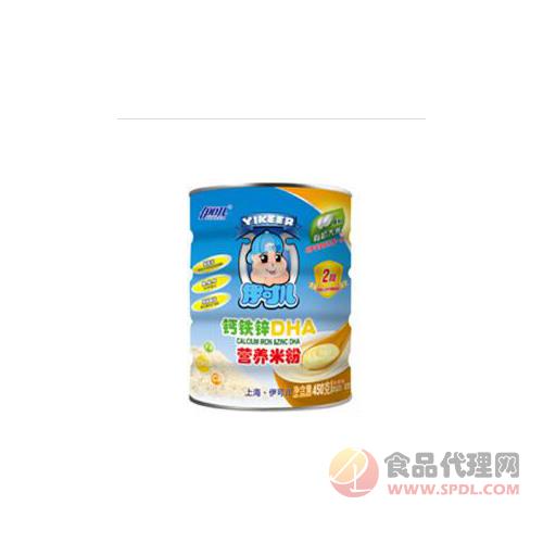 伊可儿钙铁锌DHA营养米粉450g