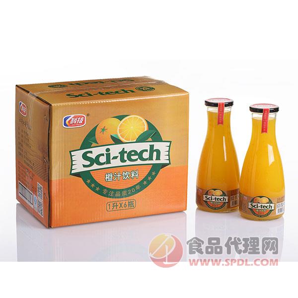 科技橙汁饮料1Lx6瓶