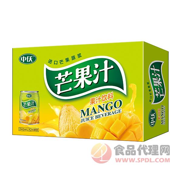 中仸芒果汁饮料240mlx24罐