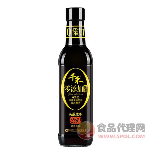 千禾零添加酱油头道原香500ml