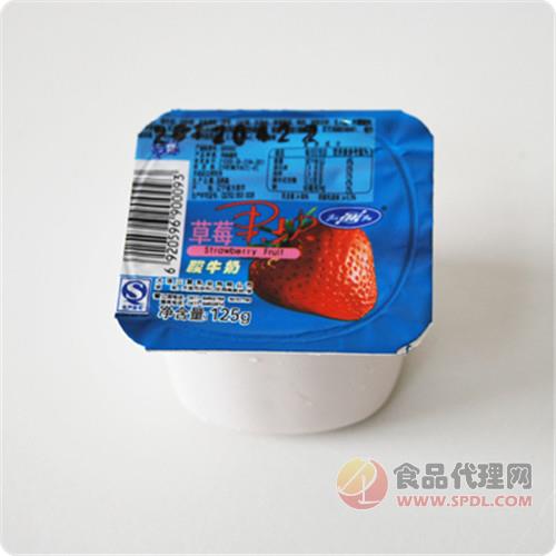 三寰草莓果块酸奶125g