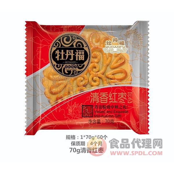 牡丹福清香红枣月饼70g