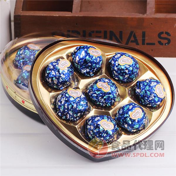 爱丽莎8粒蓝色巧克力礼盒装