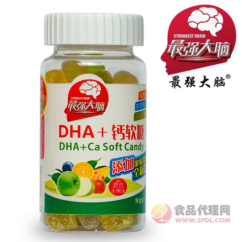*强大脑糖果 DHA+钙软糖 混合水果味130g
