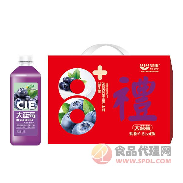 昊雨大蓝莓复合果汁饮料1.2Lx4瓶