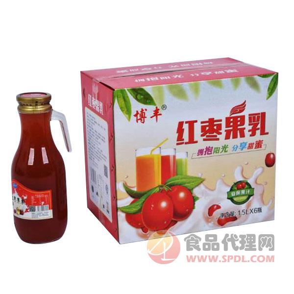 博丰红枣果乳宴席果汁饮品1.5Lx6瓶