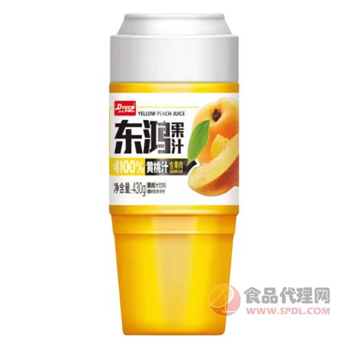 东鸿果汁黄桃汁含果肉果汁饮料430g