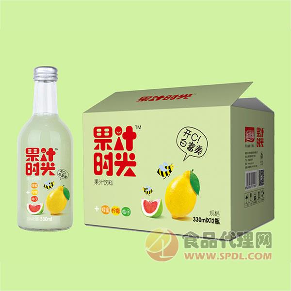 果汁时光蜂蜜柠檬柚子汁饮料330mlx12瓶
