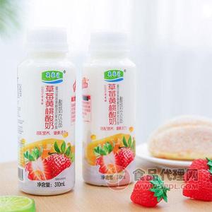 真感覺草莓黃桃酸奶飲品310ml