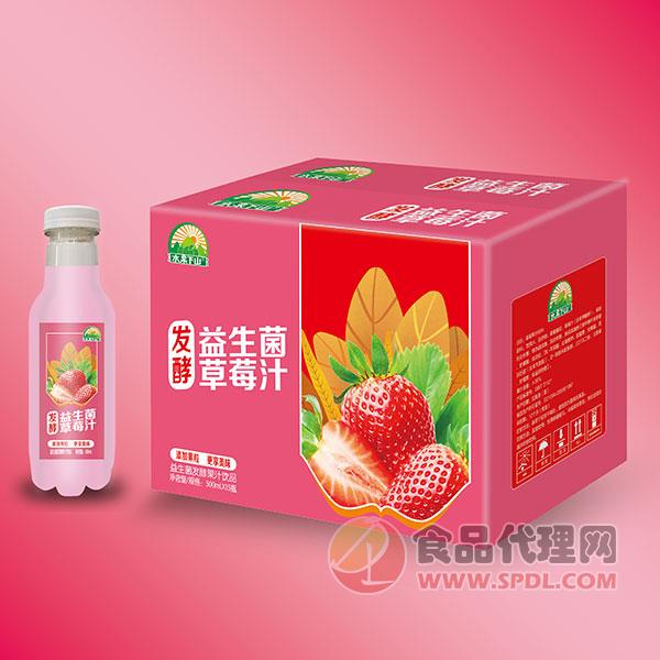 水果下山发酵益生菌草莓汁500mlx15瓶