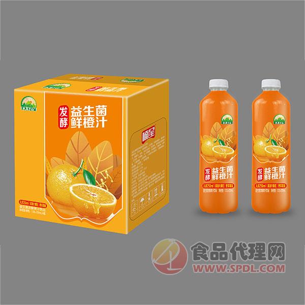 水果下山益生菌发酵香橙汁1.5Lx6瓶
