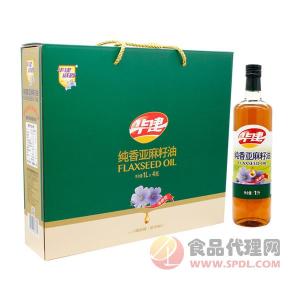 华建诚鑫 纯香亚麻籽油1Lx4瓶