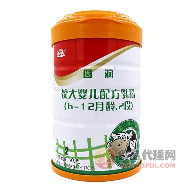 和氏圆润较大婴儿配方乳粉2段900g