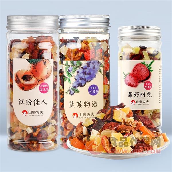 山野农夫水蜜桃+蓝莓+菠萝组合水果茶罐装
