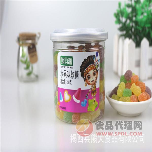 果自源易拉罐水果味软糖250g