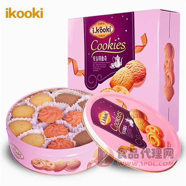 ikooki安谷琪曲奇饼干紫色礼盒