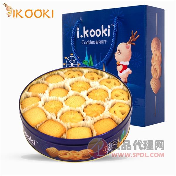 ikooki曲奇饼干蓝色礼盒