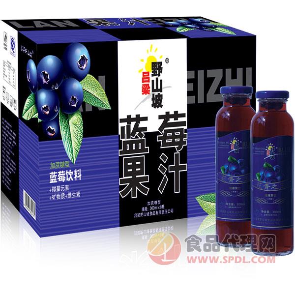 吕梁野山坡蓝莓果汁300mlx8瓶