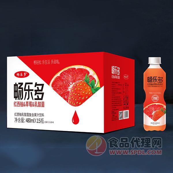 畅乐多红西柚乳酸菌复合果汁饮料480mlx15瓶
