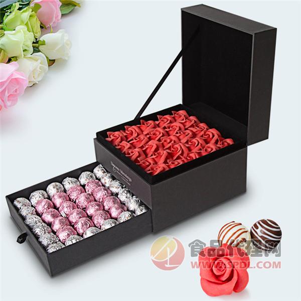 巧爵食用浪漫巧克力玫瑰花礼盒装
