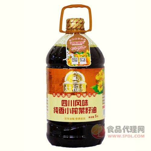 灶福四川风味纯香小榨菜籽油5L
