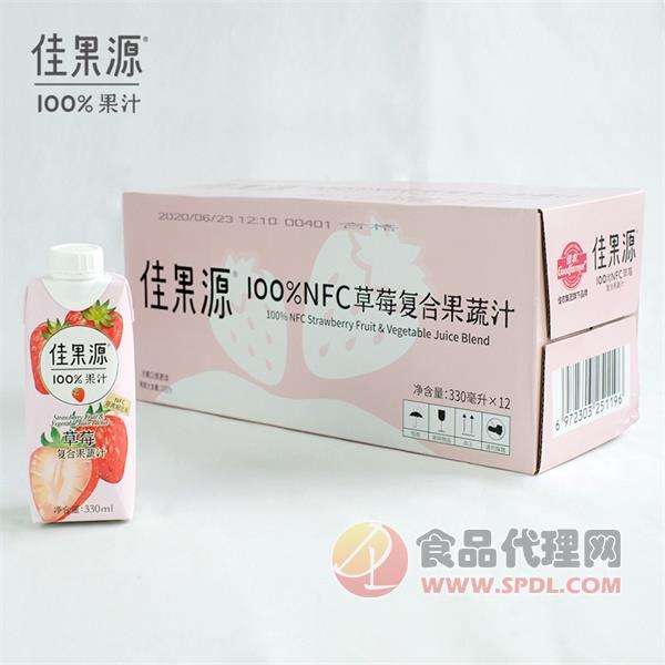 佳果源草莓复合果汁330mlx12瓶