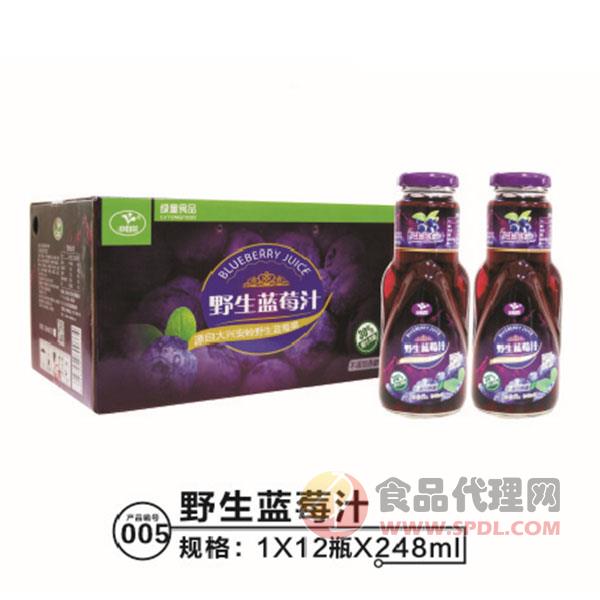 小白兰野生蓝莓汁饮料248mlx12瓶