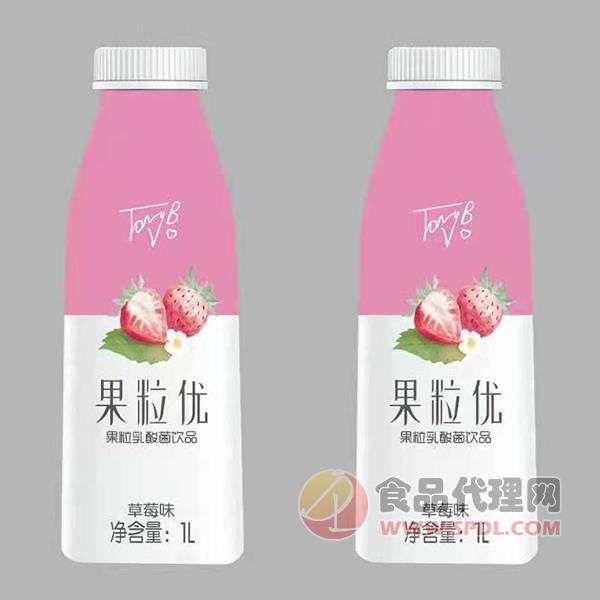 果粒优乳酸菌饮品草莓味1L
