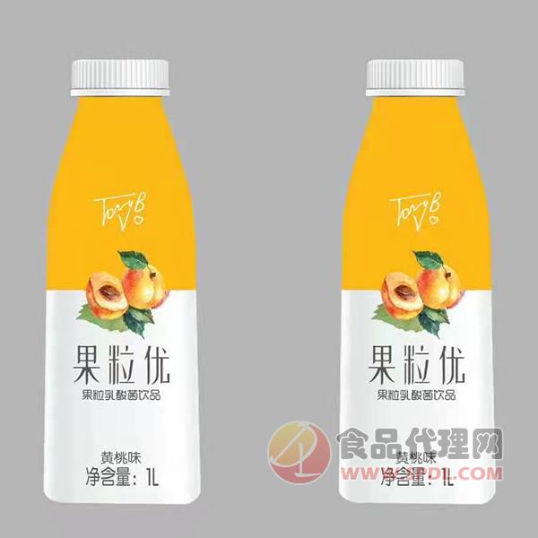 果粒优乳酸菌饮品黄桃味1L
