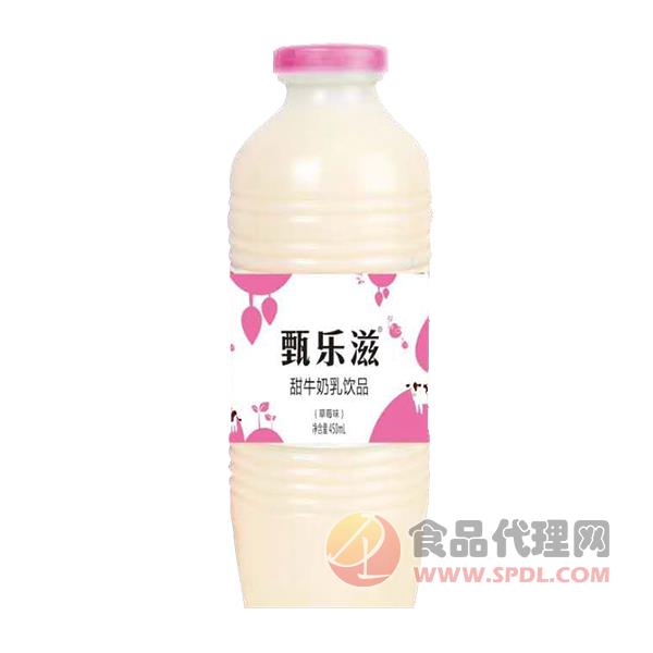 甄乐滋甜牛奶乳饮品草莓味450ml
