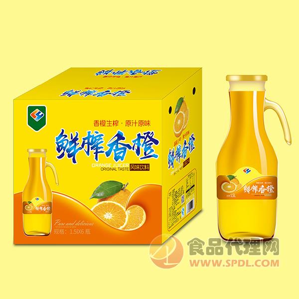 洛源鲜榨香橙汁1.5Lx6瓶