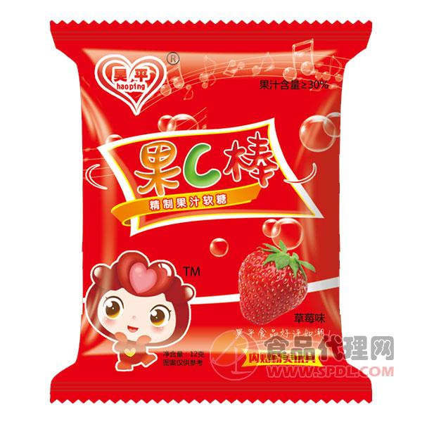 昊平果C棒果汁软糖草莓味12g