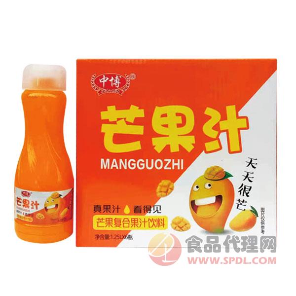 中博芒果复合果汁饮料1.25Lx6瓶
