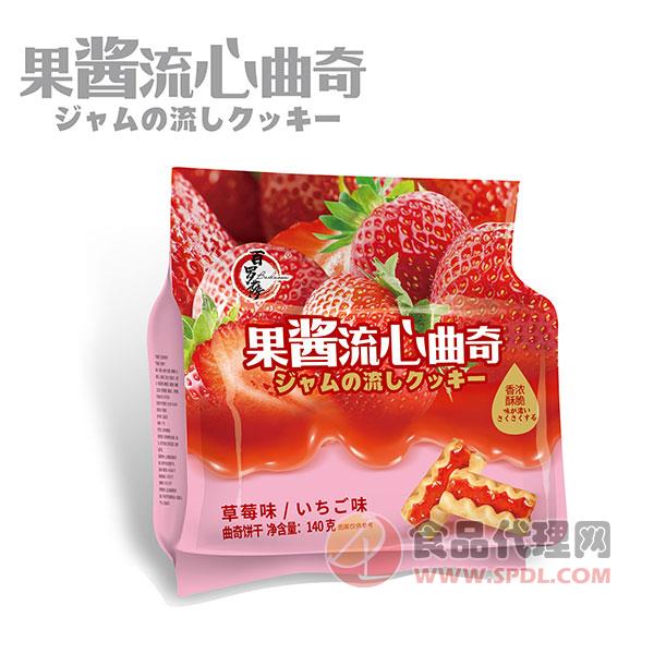 百罗萨果酱流心曲奇饼干草莓味140g