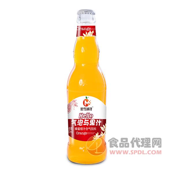 蜜雪冰锋蜂蜜橙汁含气饮料瓶装