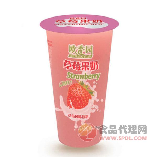 欧香园草莓果奶风味饮料380g