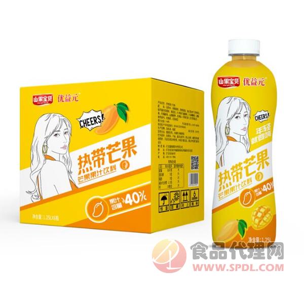 优益元芒果果汁饮料1.25LX6瓶