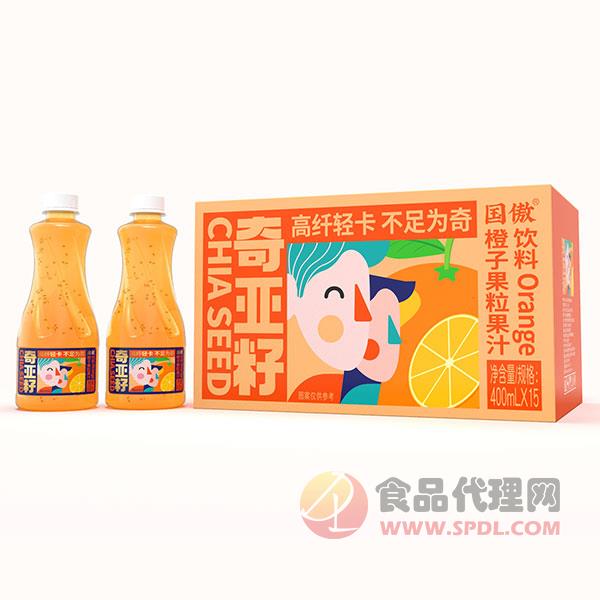 国傲橙子果粒果汁400mlx15瓶
